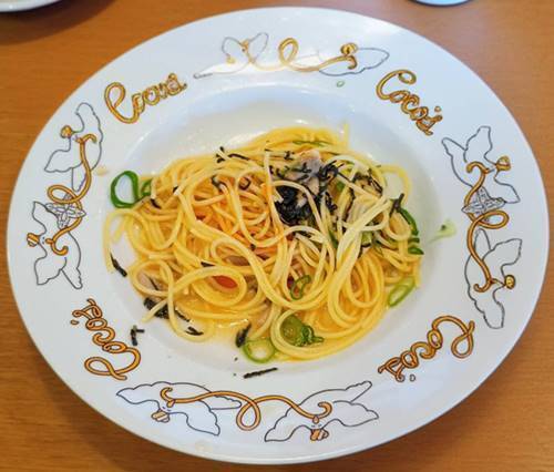 ココス あさりときのこの和風パスタランチ レッドペッパーオイル投入.jpg