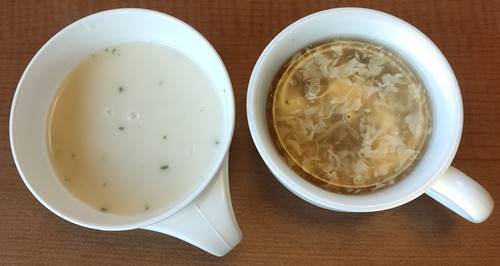 ステーキ宮 鶏肉としいたけのスープ&宮の味わいビシソワーズ.jpg