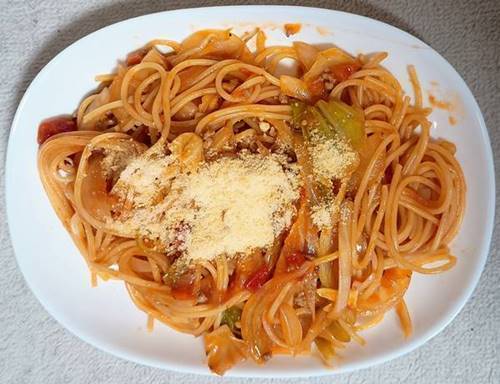 トップバリュ ナポリタン パルメザンチーズ投入.jpg