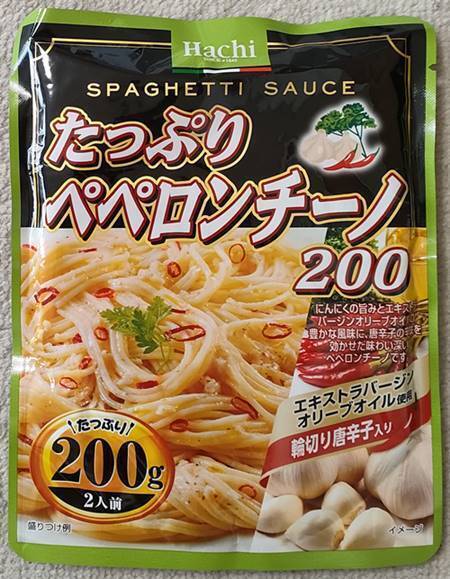 ハチ食品 たっぷりペペロンチーノ200 パッケージ.jpg