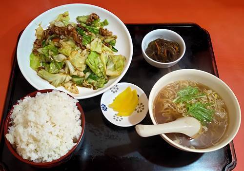 中華のんき ばら肉とキャベツの味噌炒め定食ランチ.jpg