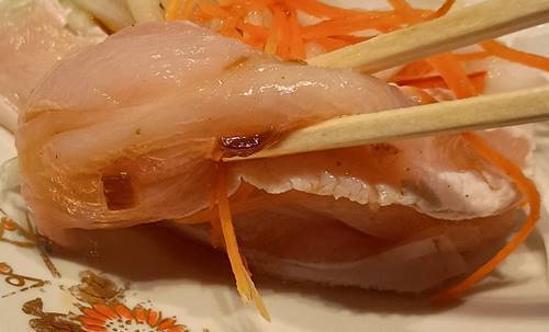 地鶏の里 永楽荘 せいろ蒸定食 とりムネ肉のマリネ.jpg
