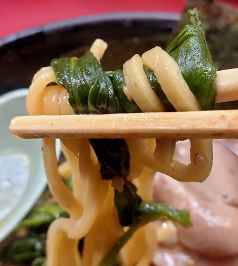 横浜ラーメン とんこつ家 麺＆ほうれん草.jpg