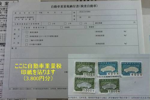 自動車重量税納付書